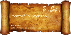 Posztós Szabina névjegykártya