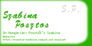 szabina posztos business card